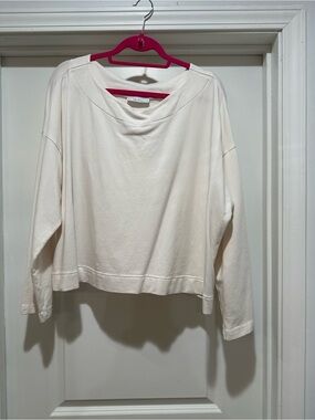 bryn Walker Cream Relaxed Pullover Sweatshirt